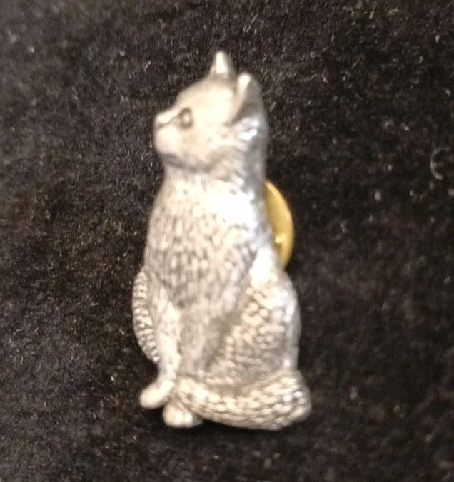 A R Brown Pewter Cat Pin 32mm