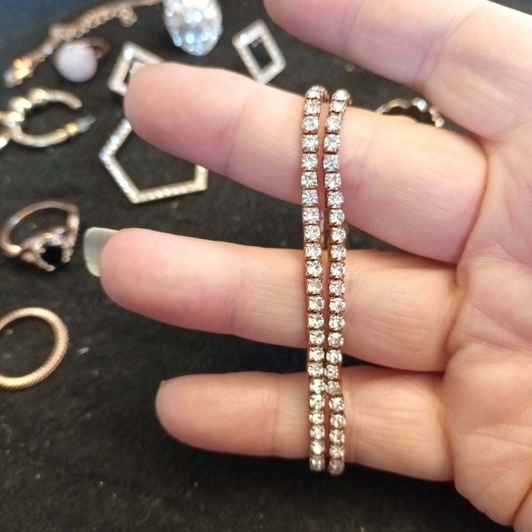 Rose Gold Tone Jewellery Necklace Bracelets Earrings And Earrings Mixed Lot