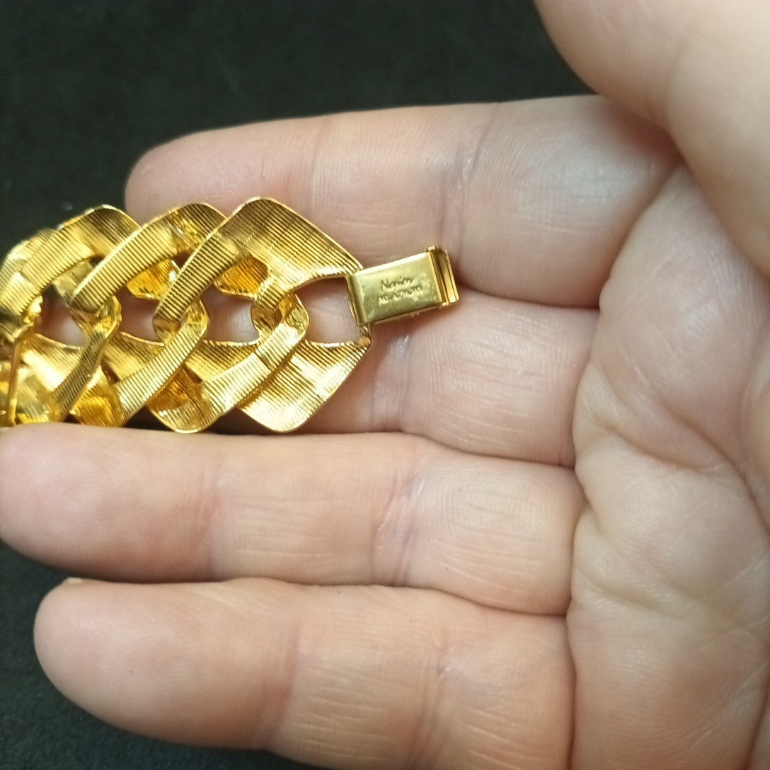 Napier Gold Tone Statement Bracelet 