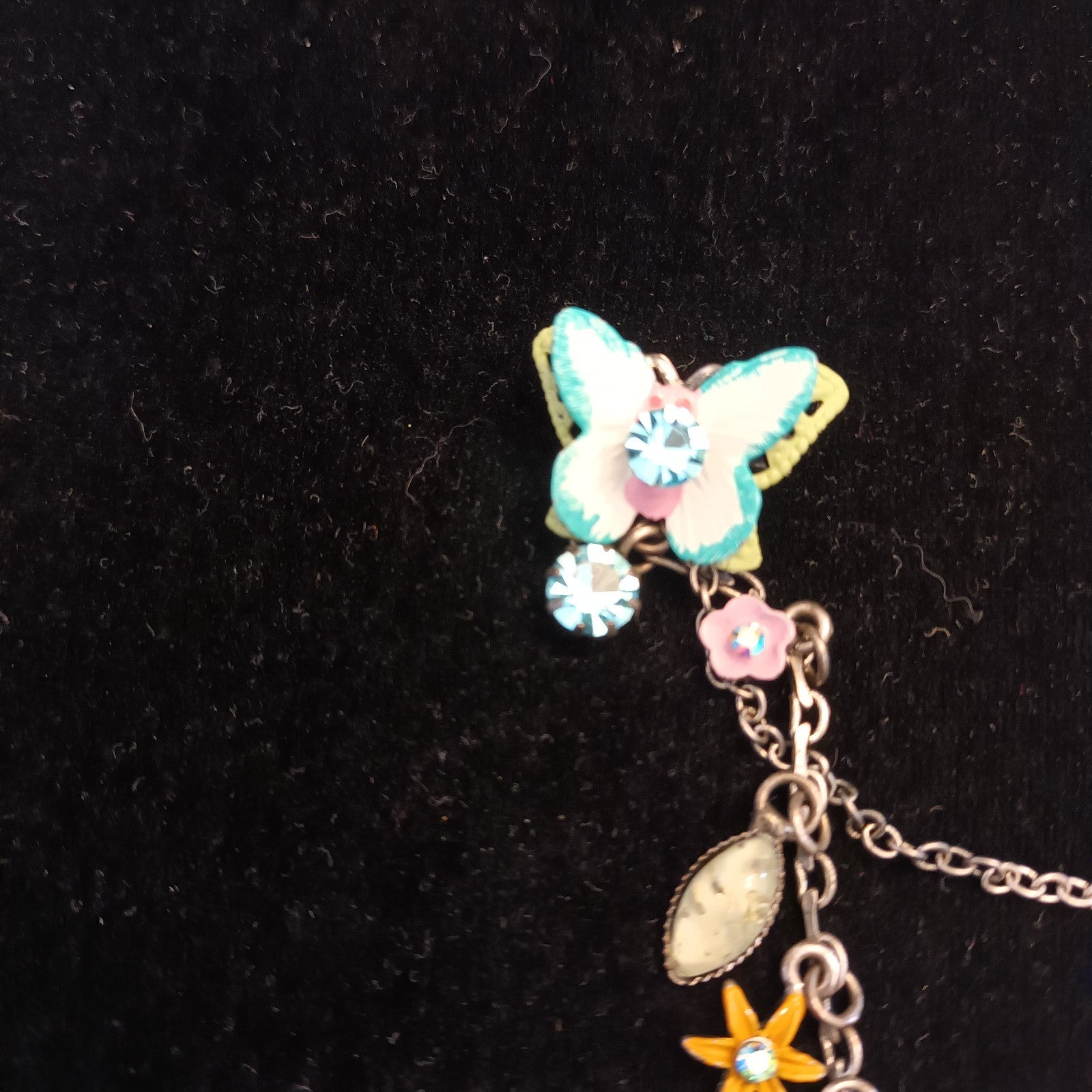 Brooch - Silver tone butterfly brooch - double brooch