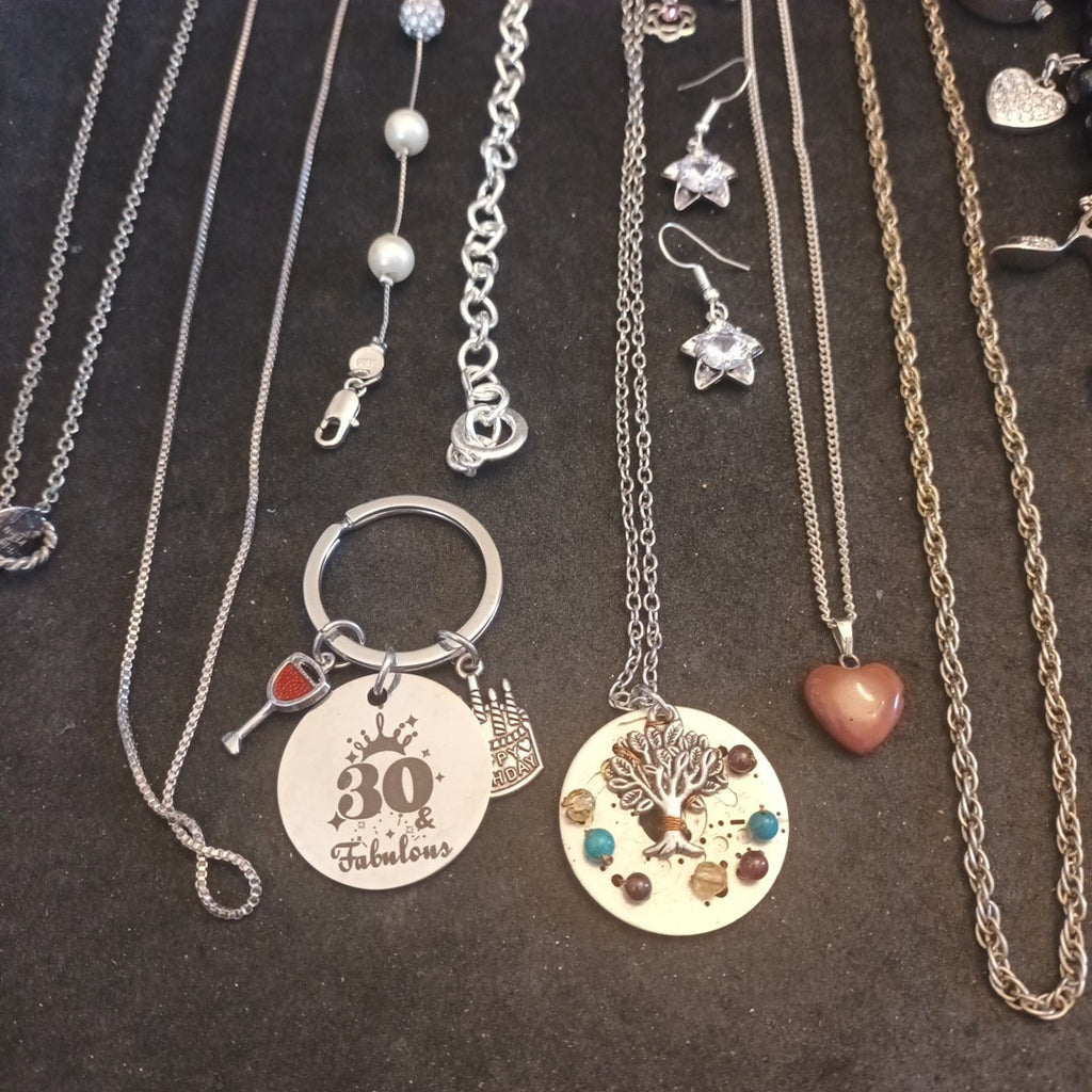 Costume Jewellery Necklaces Bracelets Bundle Joblot Glass Gem Stones Ceramic