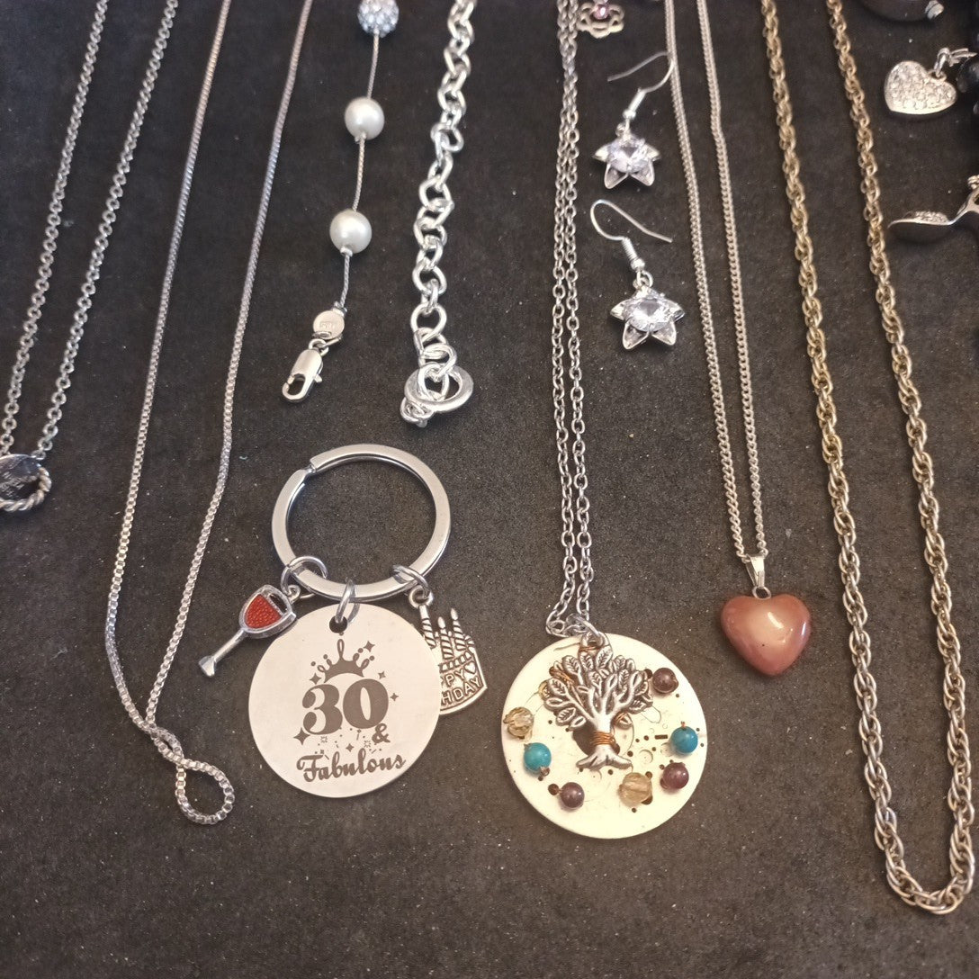 Costume Jewellery Necklaces Bracelets Bundle Joblot Glass Gem Stones Ceramic