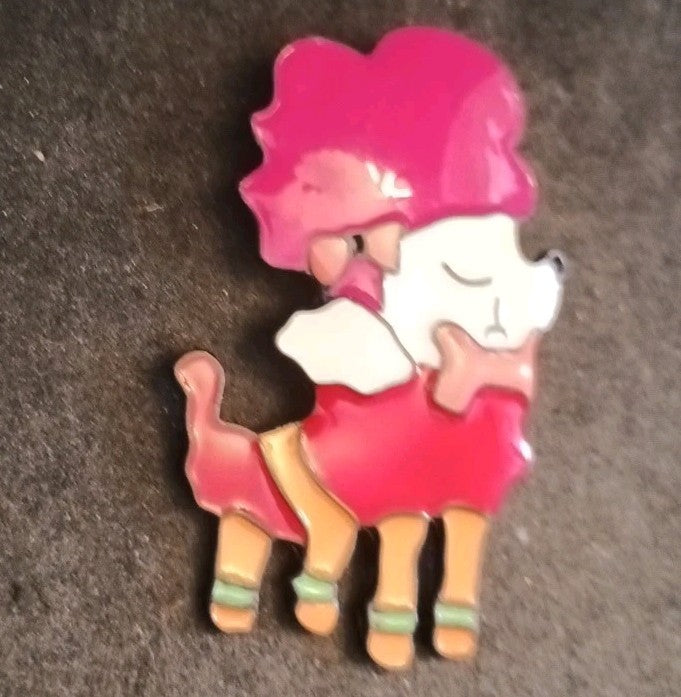Enamel Poodle Pin Brooch Various colours available (5.5cm/2.2Inches)