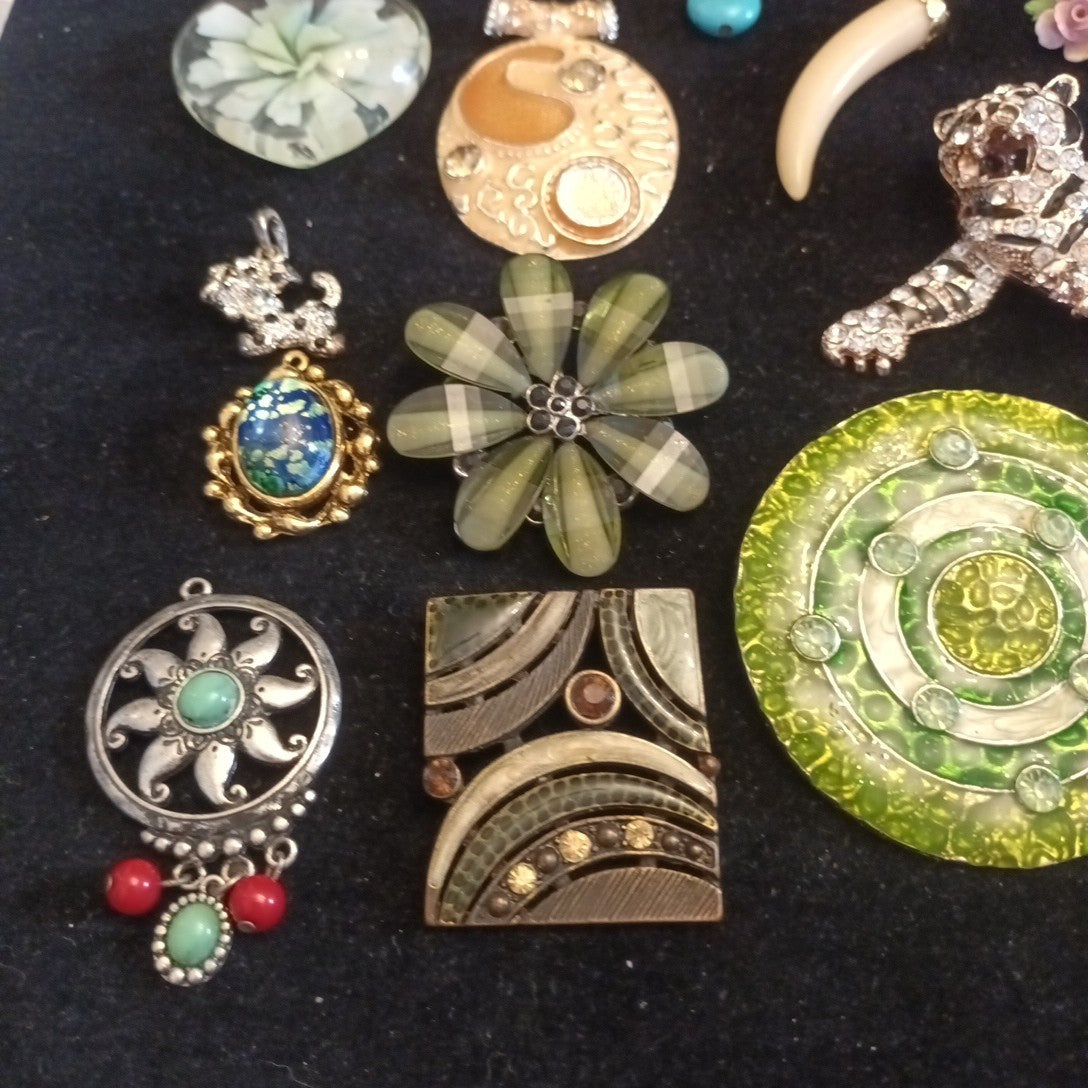 Joblot Bundle Of Pendants Mixed Lot Costume Jewellery