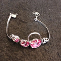 Malu Silver Tone Bracelet With Pink Crystals