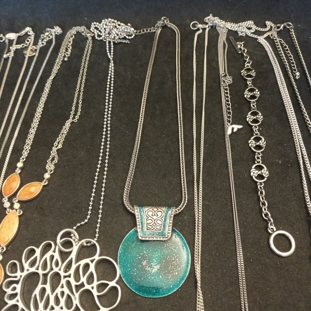 Silver Tone Costume Jewellery  Necklaces Bracelets Bundle Joblot 