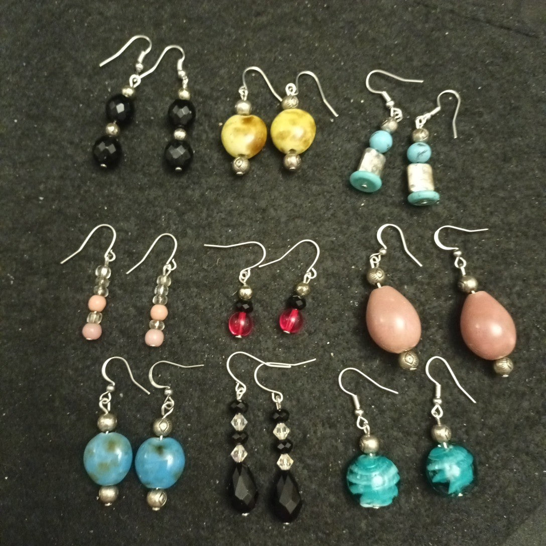 Earrings Bundle Pairs Of Earrings For Pierced Ears. Hoop Dangle Bundle Joblot