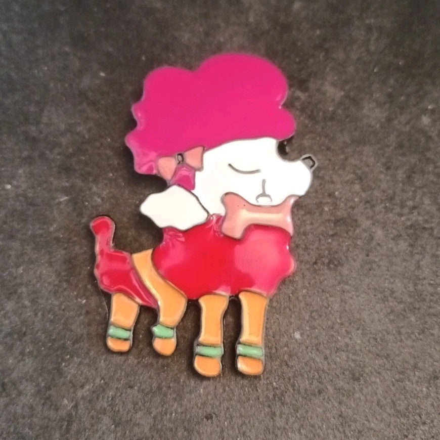 Enamel Poodle Pin Brooch Various colours available (5.5cm/2.2Inches)