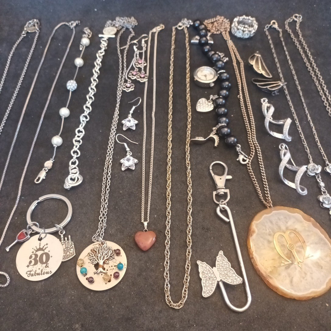 Costume Jewellery Necklaces Bracelets Bundle Joblot Glass Gem Stones Ceramic