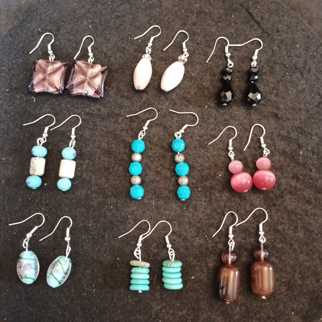 Earrings bundle. Pairs Of Earrings For Pierced Ears. Hoop Dangle Bundle Joblot