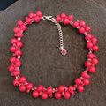 Coast Red Beaded Statement Necklace 38cm