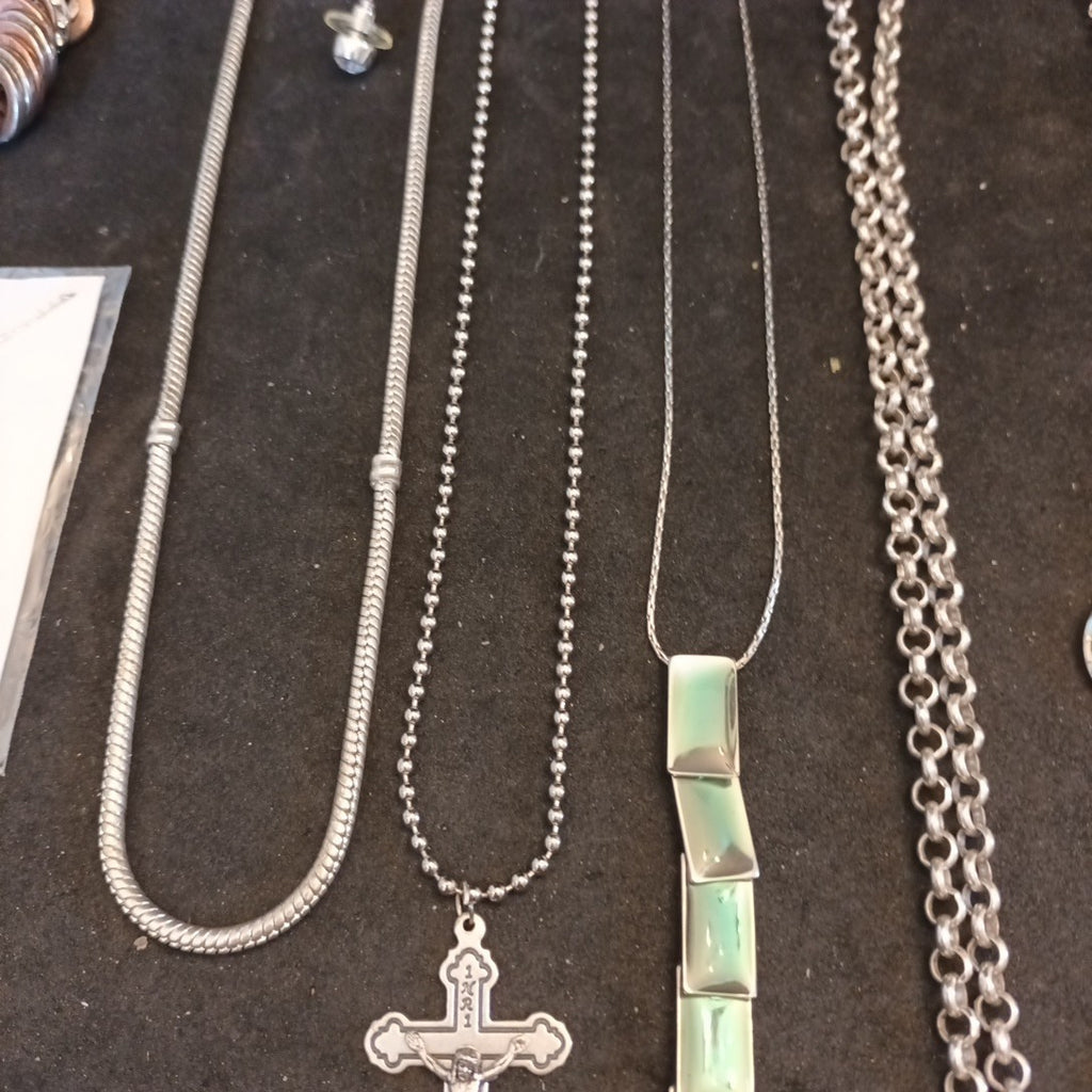 Silver Tone Costume Jewellery  Necklaces Bracelets Bundle Joblot 