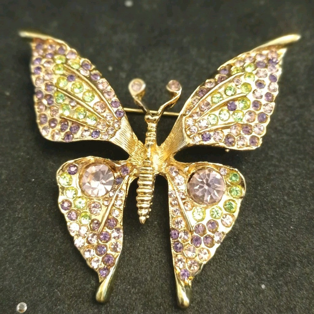 Suzanne Bjontegard Butterfly Brooch Gold Tone