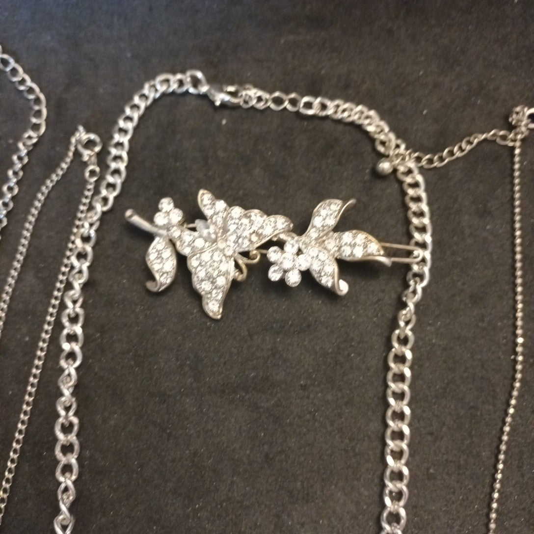 Silver Tone Costume Jewellery  Necklaces Bracelets Bundle Joblot 