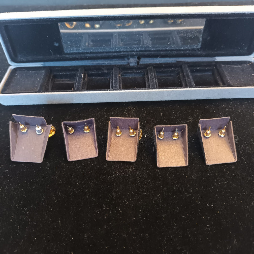 5 Pairs of Gold Tone Earrings for pierced ears