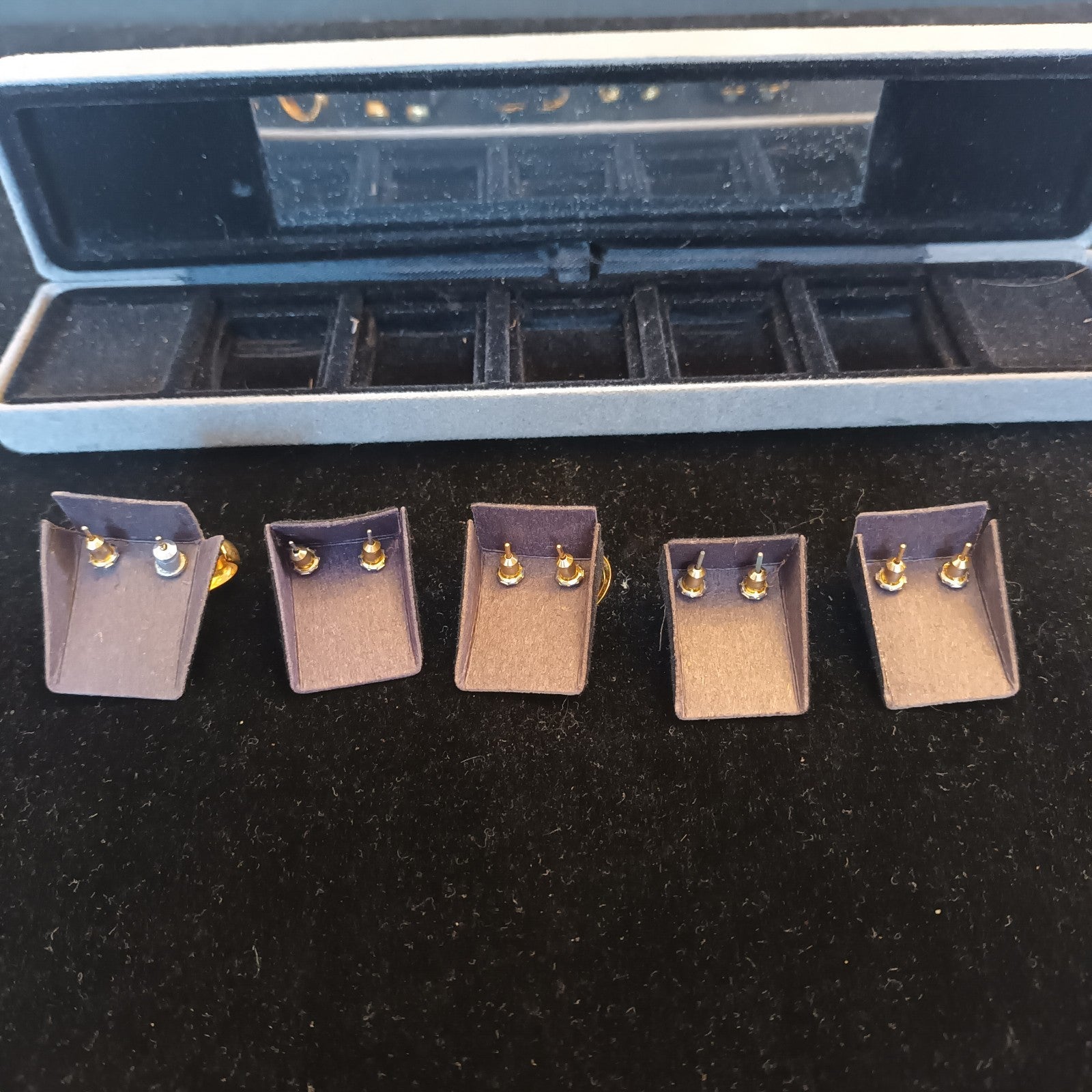 5 Pairs of Gold Tone Earrings for pierced ears