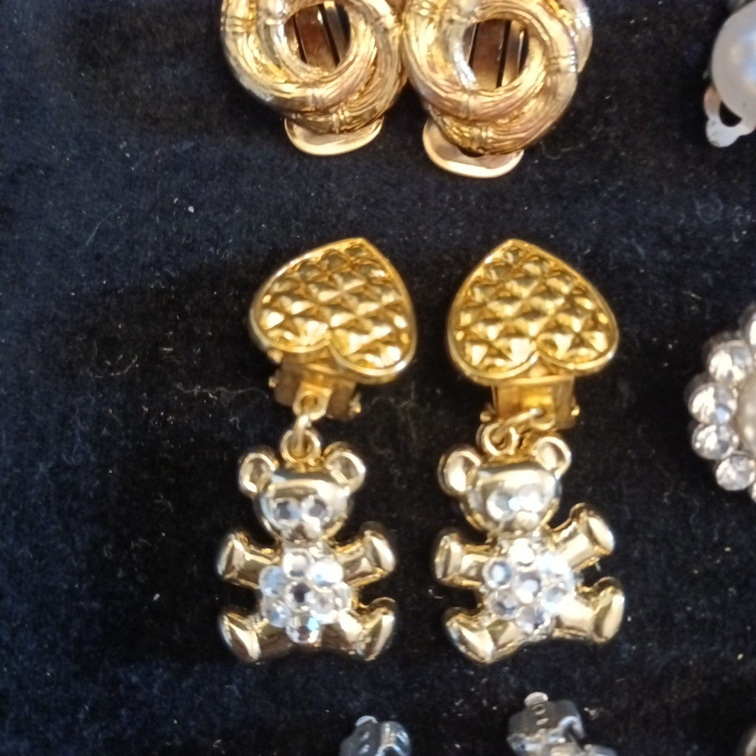 Clip On Earrings. Costume Jewellery Bundle