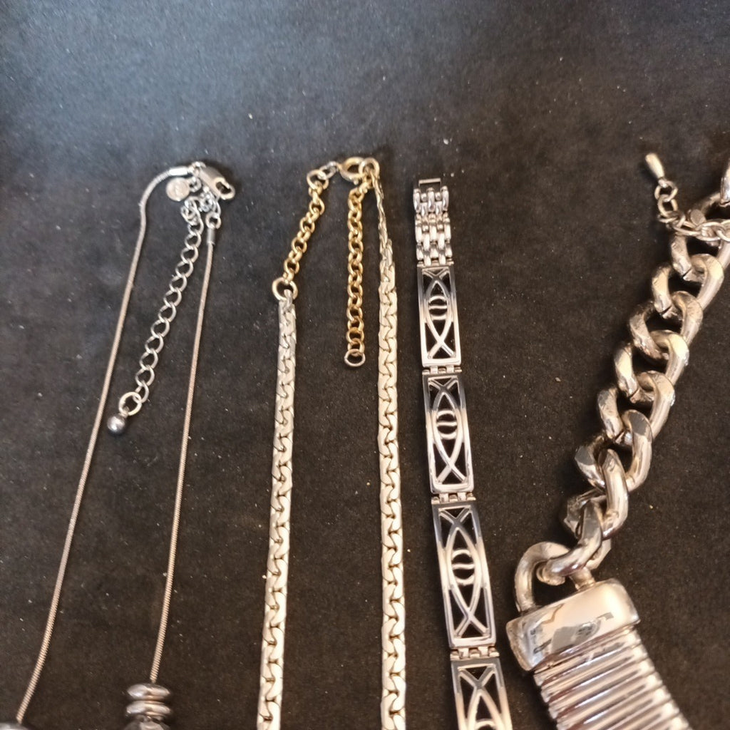 Silver Tone Costume Jewellery  Necklaces Bracelets Bundle Joblot 