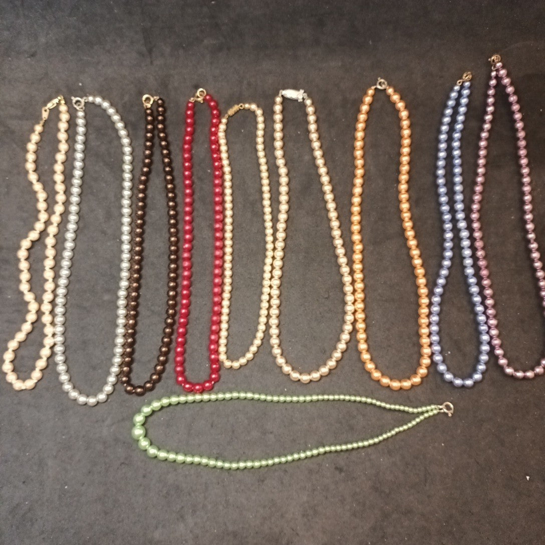 Faux Pearls Bundle Of Necklaces