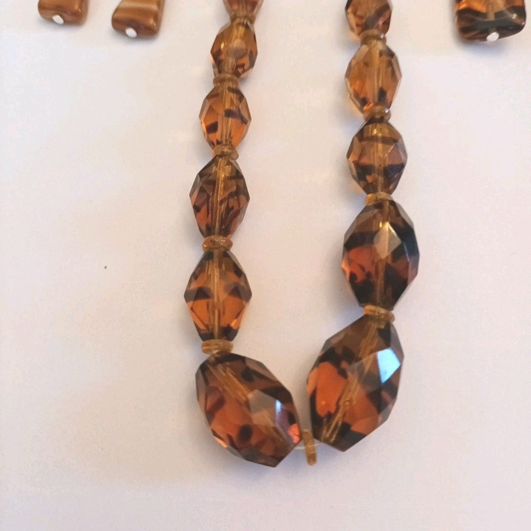 Costume Jewellery Necklace And Earrings Bundle Brown