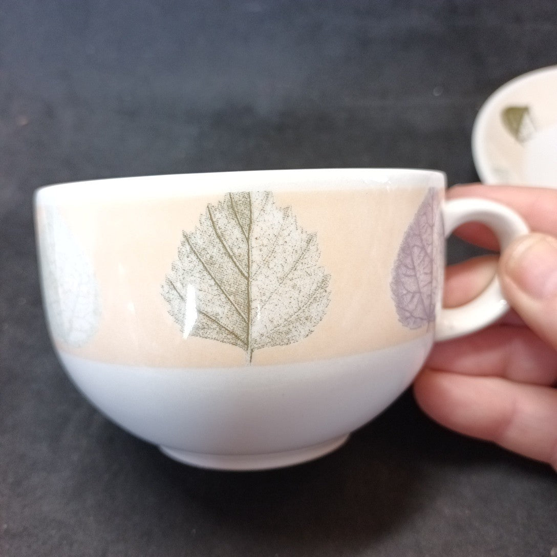 Staffordshire Tableware Cup And Saucer Leaf Pattern