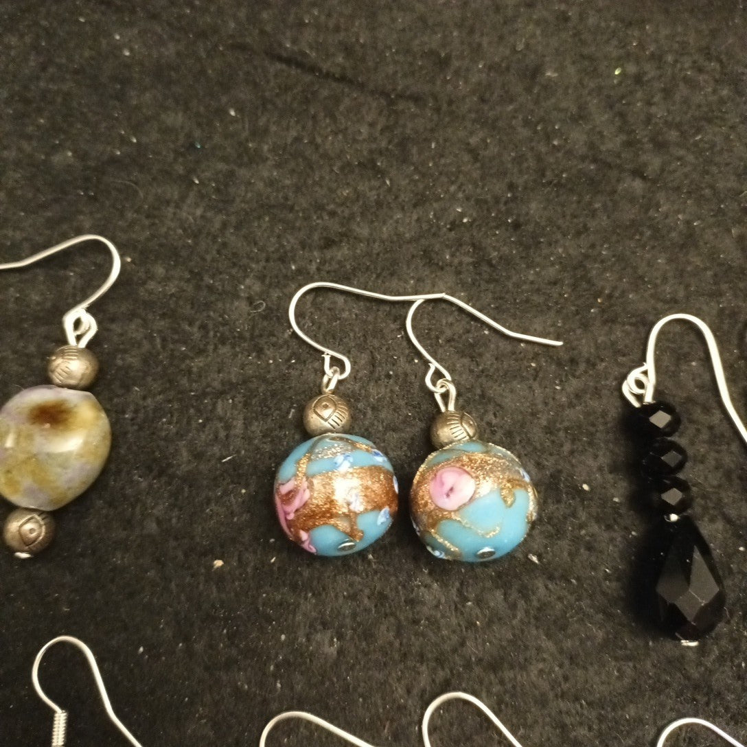 Handmade Earrings. Pairs Of Earrings For Pierced Ears. Hoop Dangle Bundle Joblot