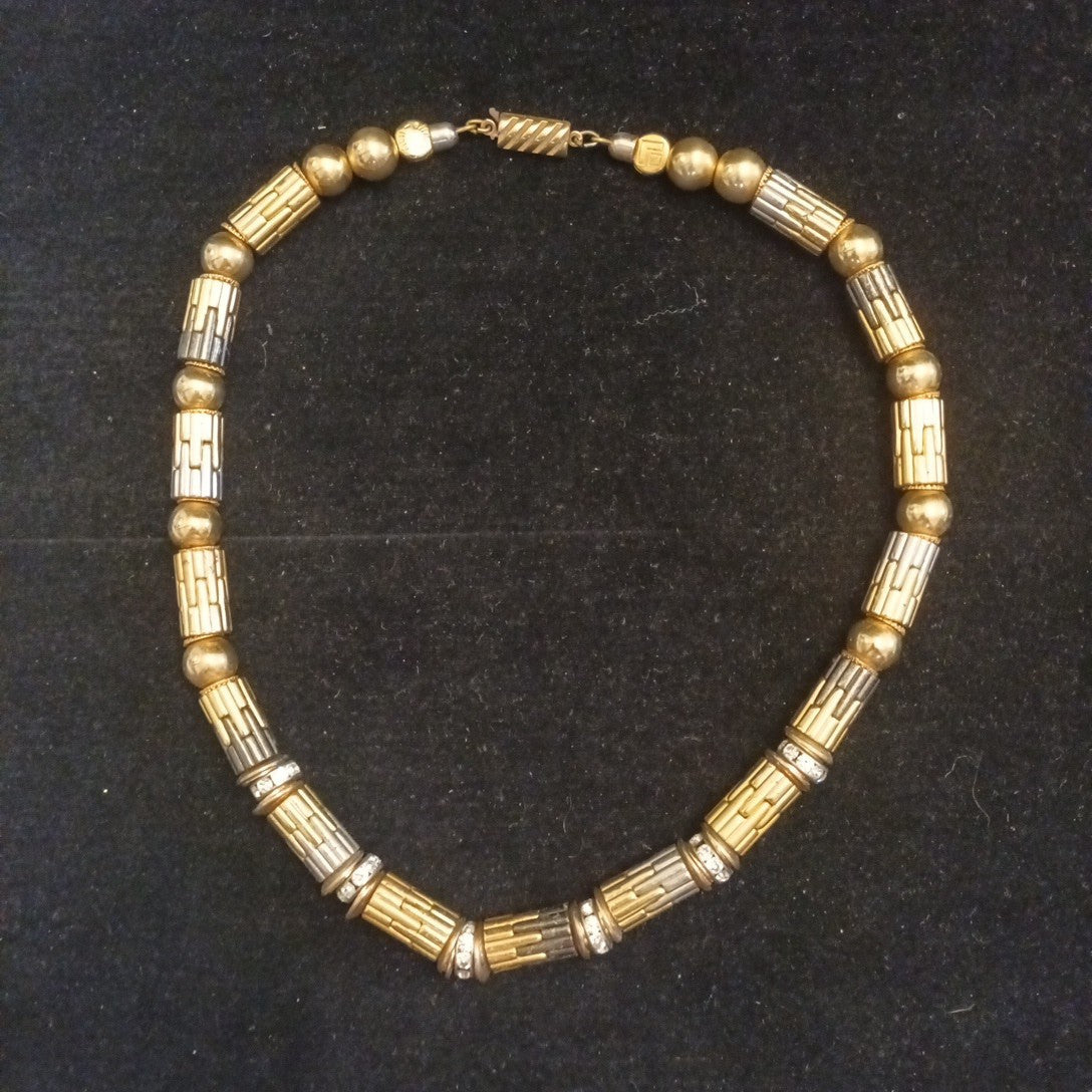 Ellelle Necklace- Mixed Metals Beads 42cm