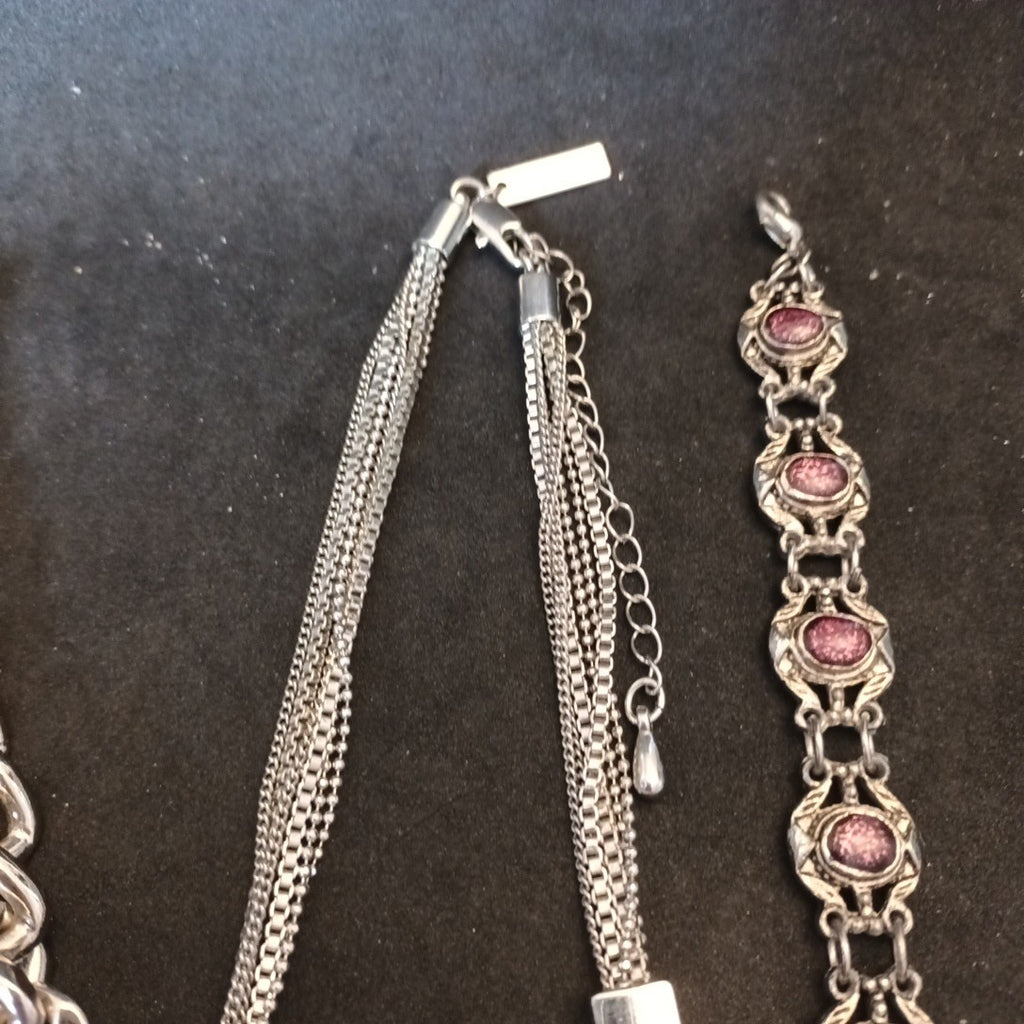Silver Tone Costume Jewellery  Necklaces Bracelets Bundle Joblot 