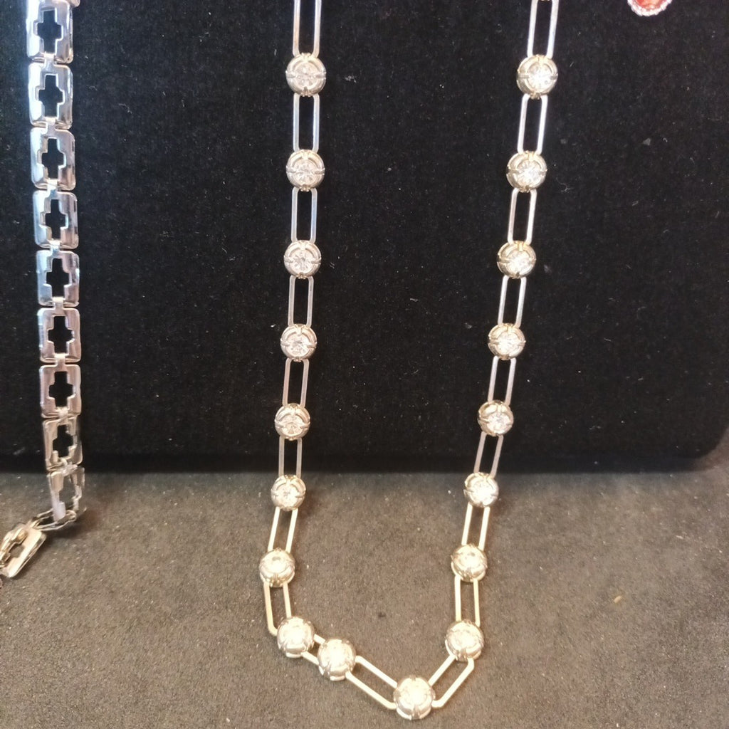 Silver Tone Costume Jewellery  Necklaces Bracelets Bundle Joblot 