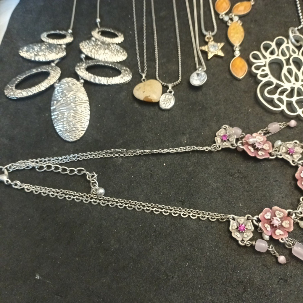 Silver Tone Costume Jewellery  Necklaces Bracelets Bundle Joblot 