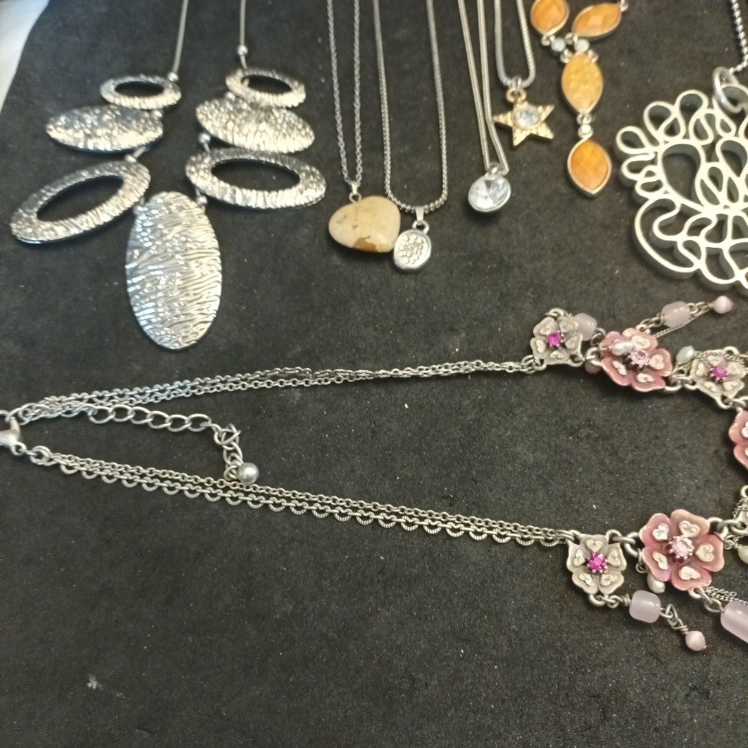 Silver Tone Costume Jewellery  Necklaces Bracelets Bundle Joblot 