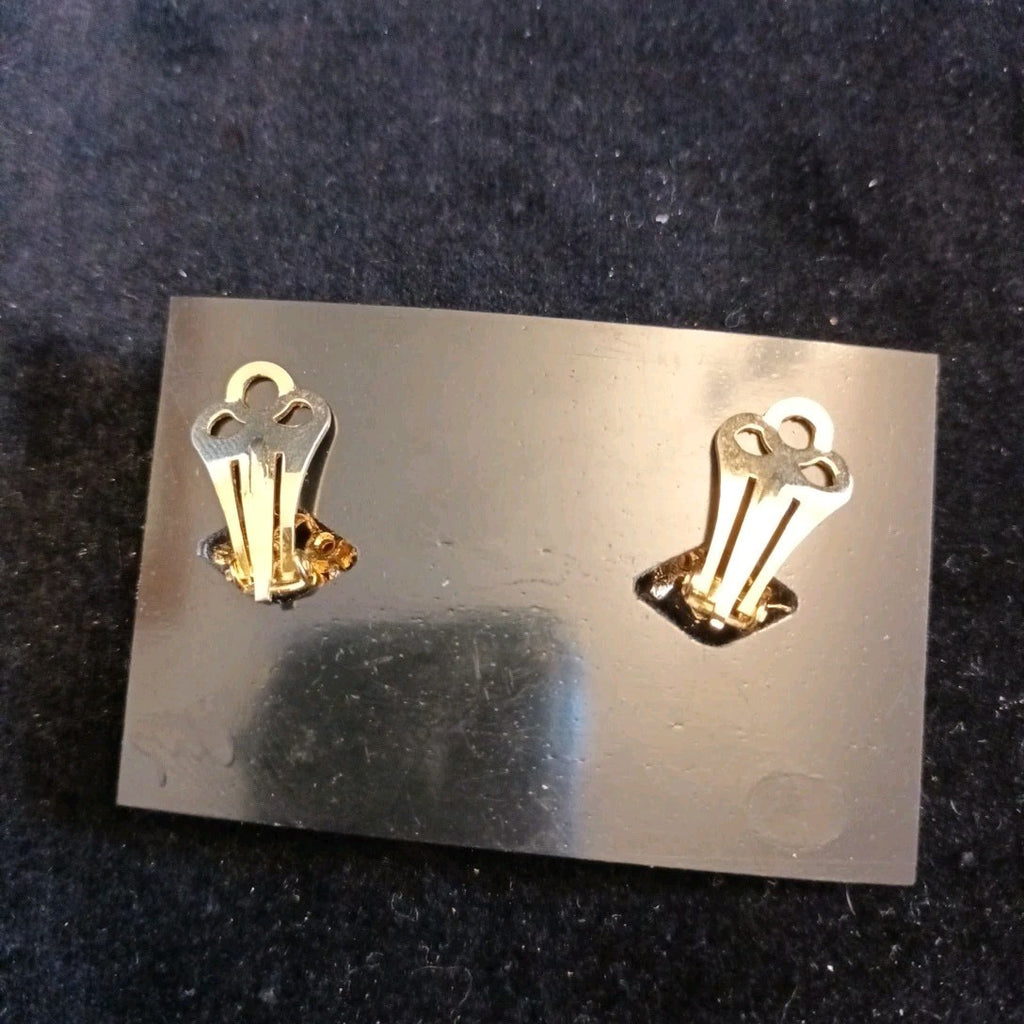 Gold Tone Clip On Earrings.  Two Pairs Vintage C&A Clip On Earrings