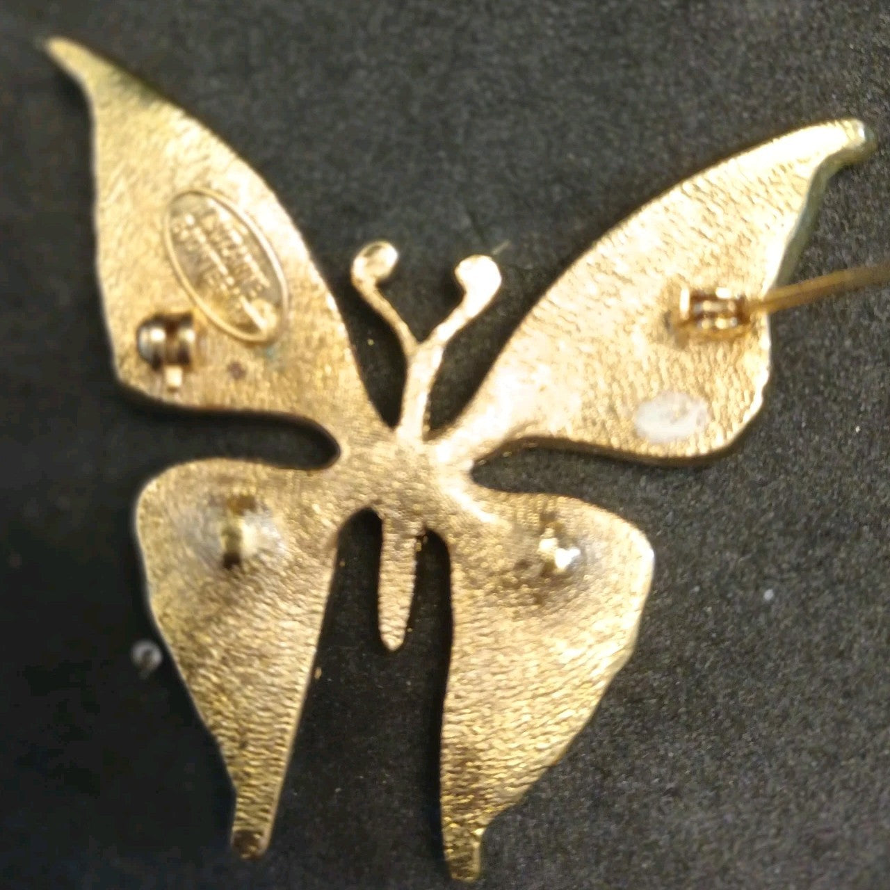 Suzanne Bjontegard Butterfly Brooch Gold Tone