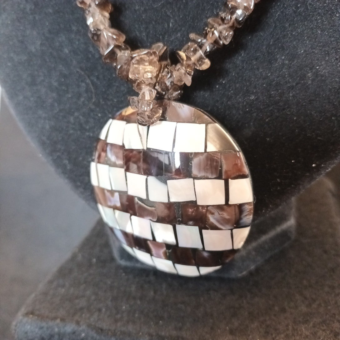 East Gemstone Necklace With Large Pendant