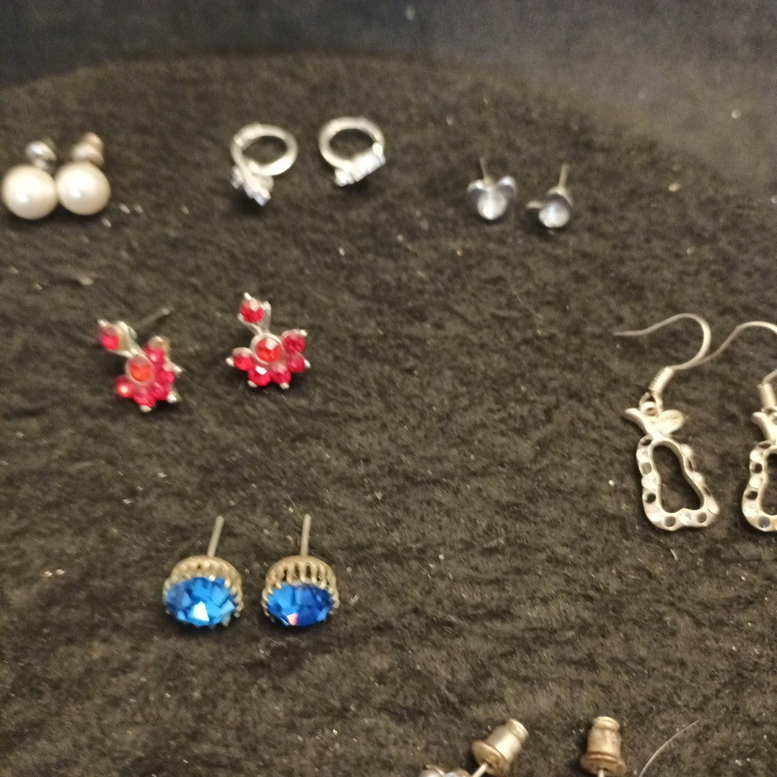 Earrings. Pairs Of Earrings For Pierced Ears. Hoop Dangle. Studs Bundle Joblot
