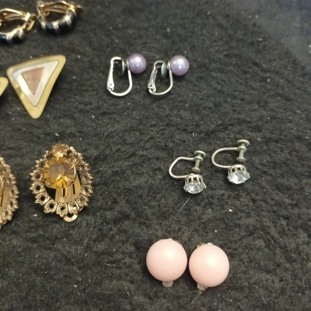 Clip On Earrings. 10 Pairs Of Clip On Earrings. Costume Jewellery Bundle