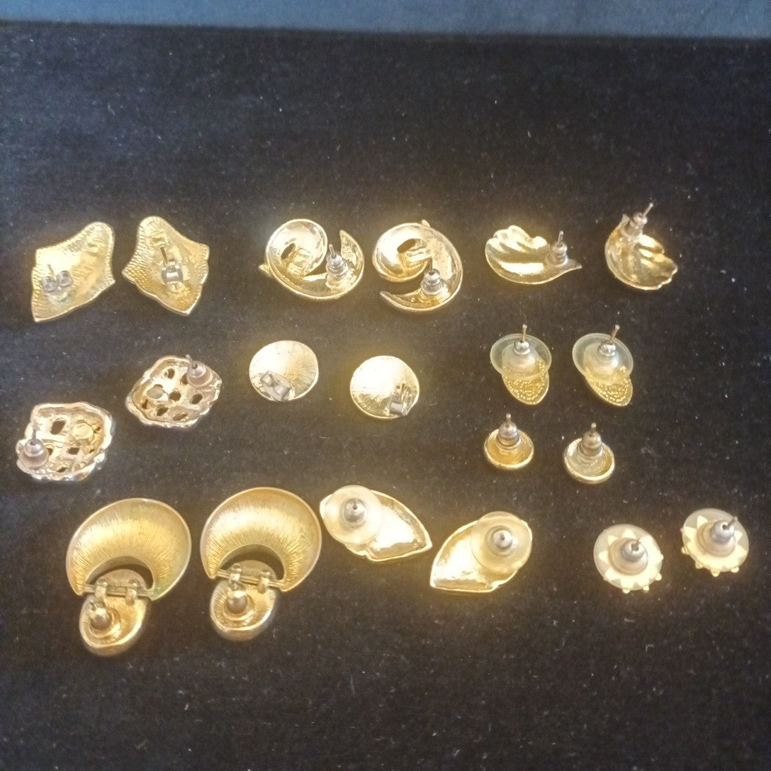 Earrings Bundle Gold Tone Earrings For Pierced Ears