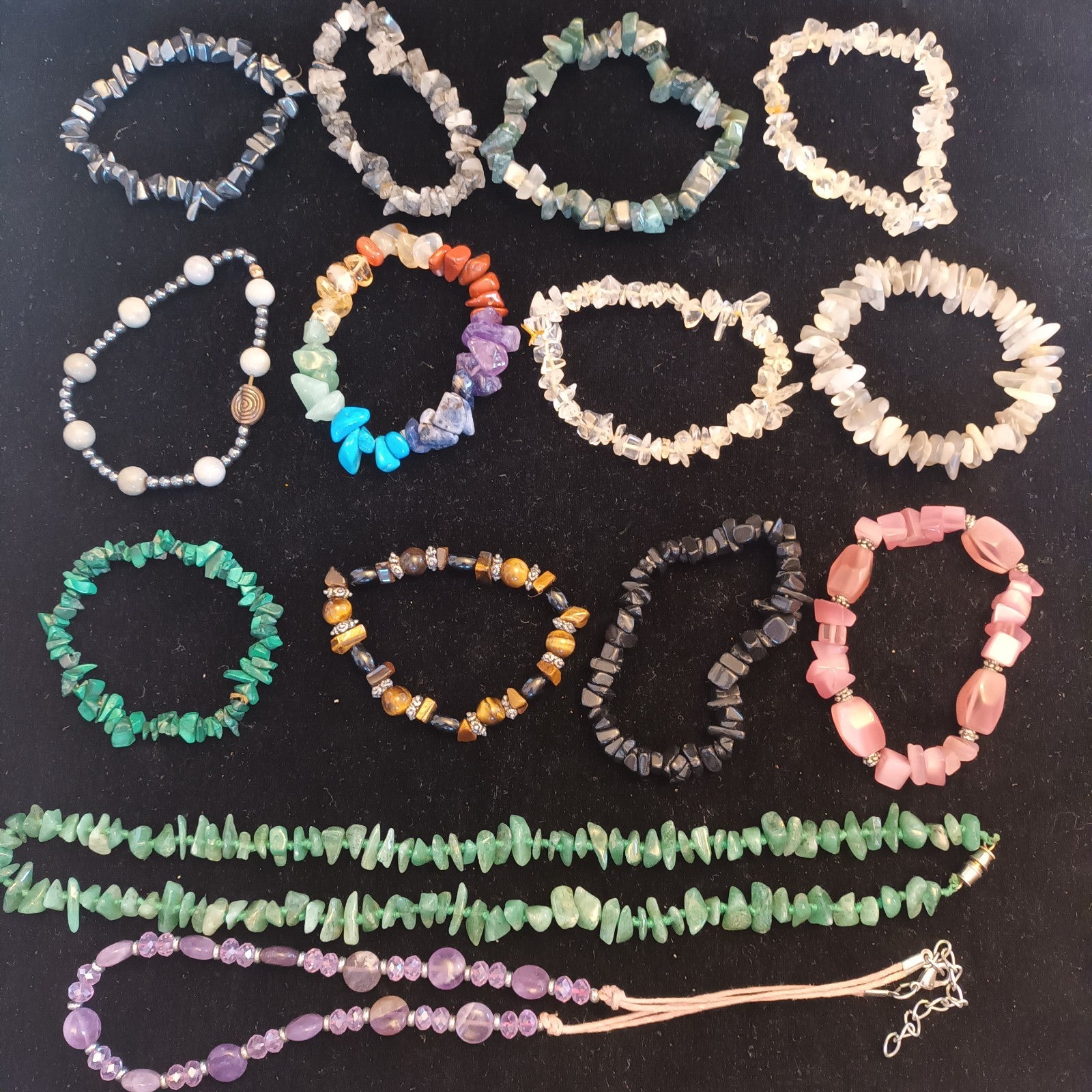 Gemstone Chips Necklaces and Bracelets Bundle Joblot Mixed lot
