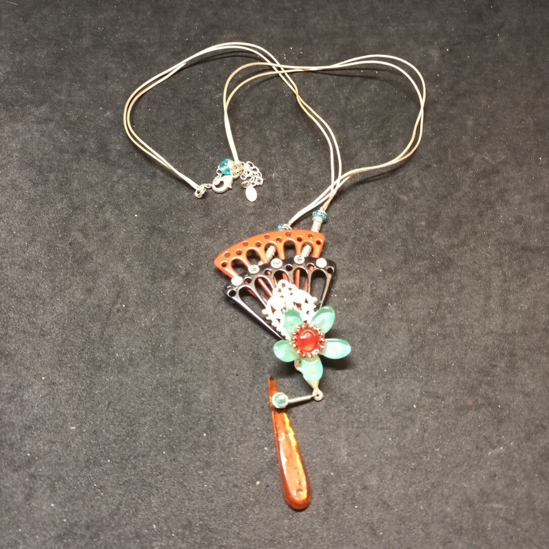 Lalo Statement Necklace Colourful Lucite  25in Long