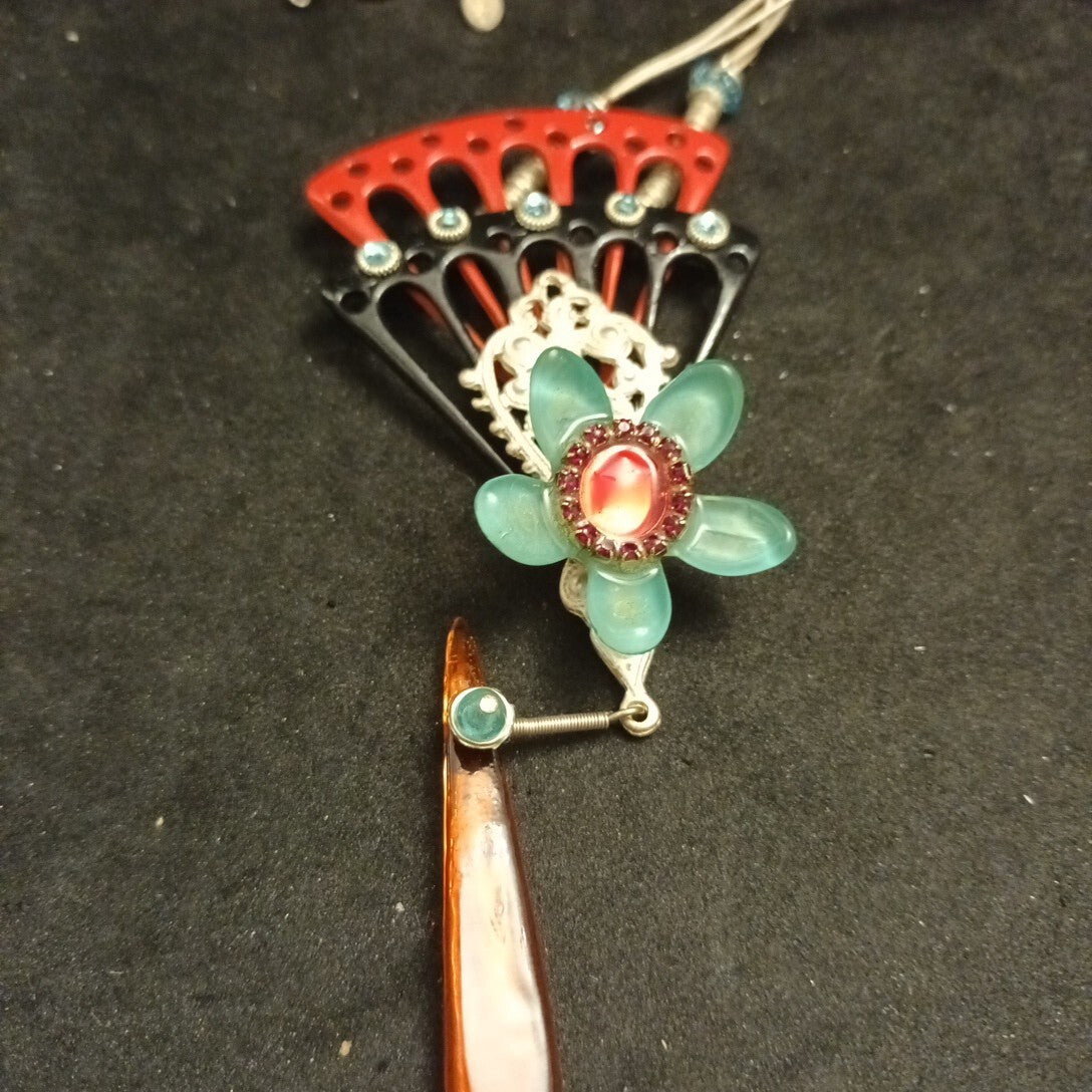 Lalo Statement Necklace Colourful Lucite  25in Long