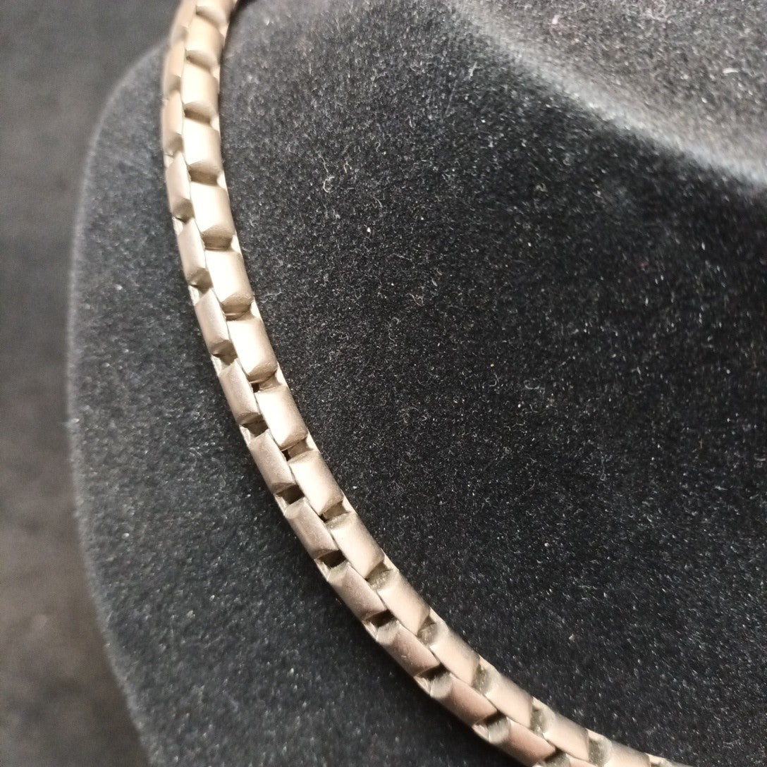 Necklace Matt Steel Silver Tone 47cm Long