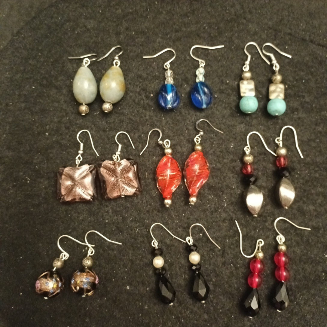 Earrings Bundle Pairs Of Earrings For Pierced Ears. Hoop Dangle Bundle Joblot