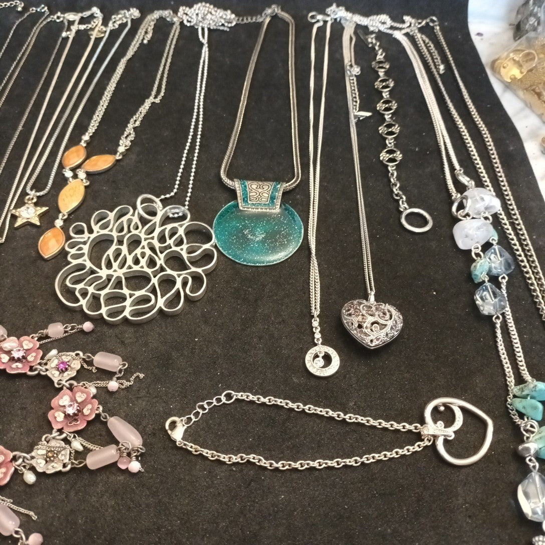 Silver Tone Costume Jewellery  Necklaces Bracelets Bundle Joblot 