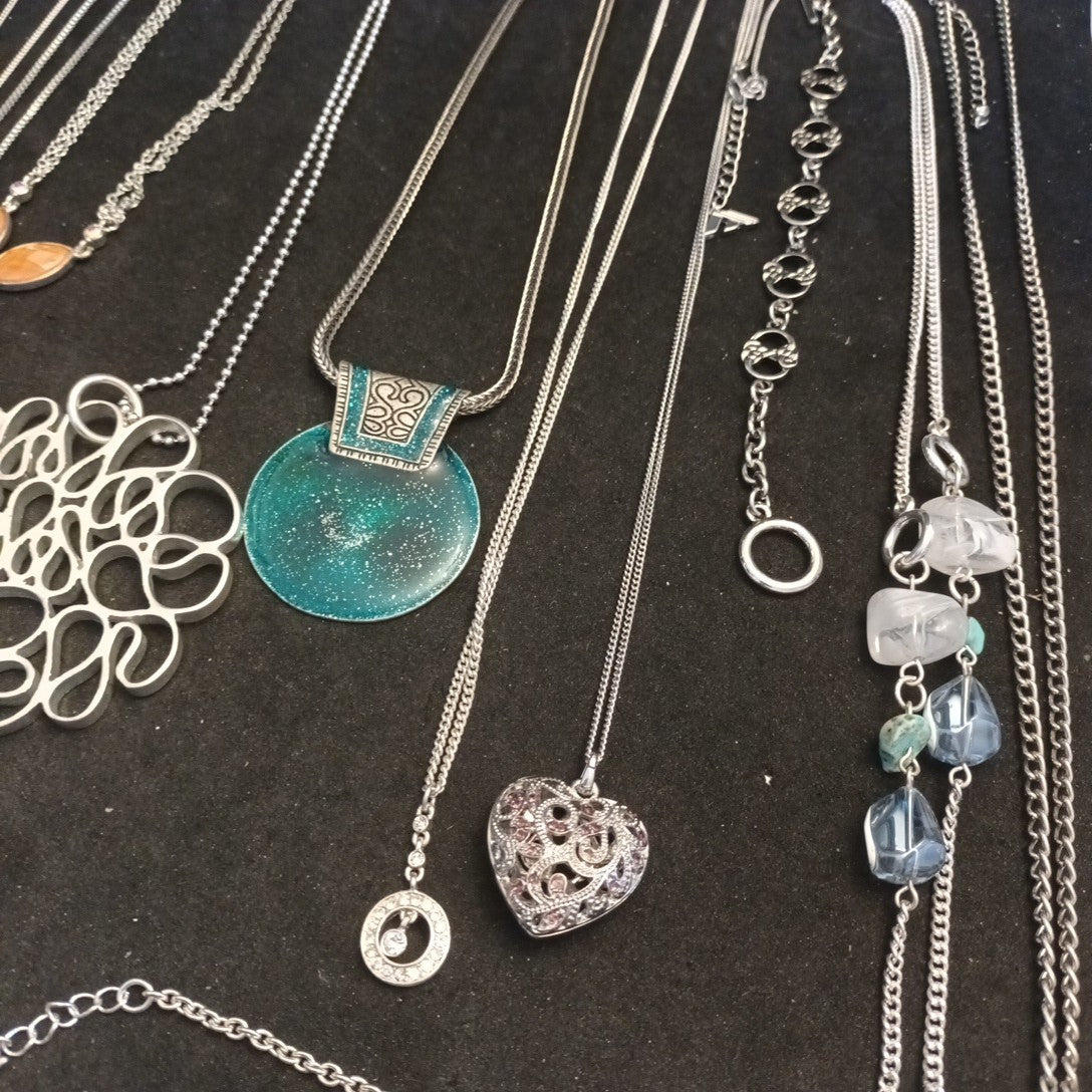 Silver Tone Costume Jewellery  Necklaces Bracelets Bundle Joblot 