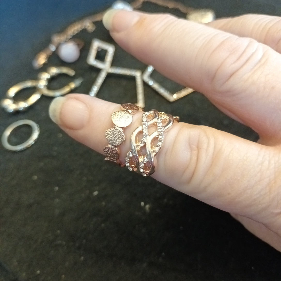 Rose Gold Tone Jewellery Necklace Bracelets Earrings And Earrings Mixed Lot