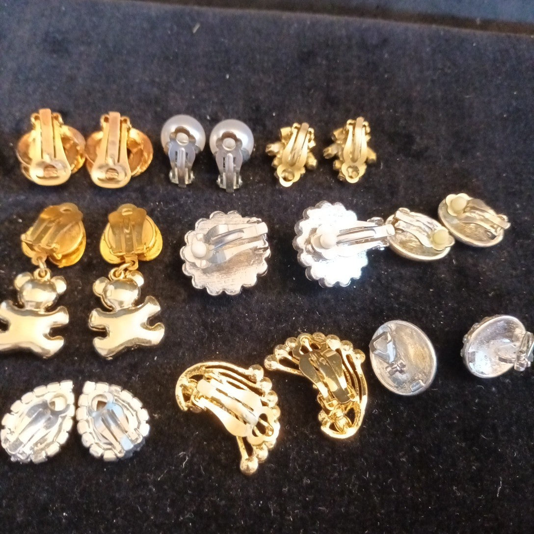 Clip On Earrings. Costume Jewellery Bundle