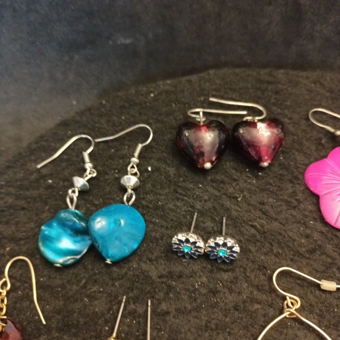 Earrings. Pairs Of Earrings For Pierced Ears. Hoop Dangle. Studs Bundle Joblot