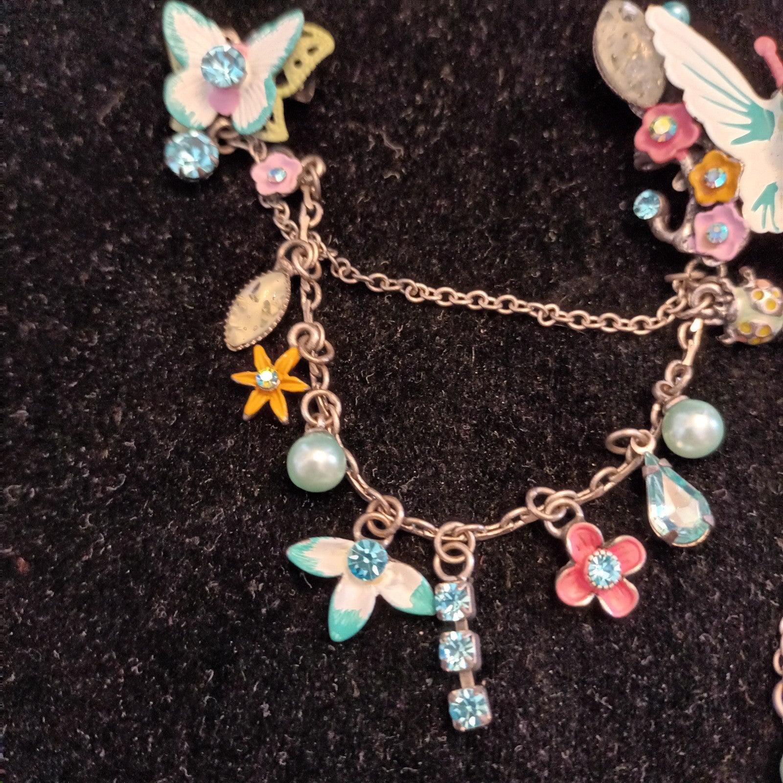 Brooch - Silver tone butterfly brooch - double brooch