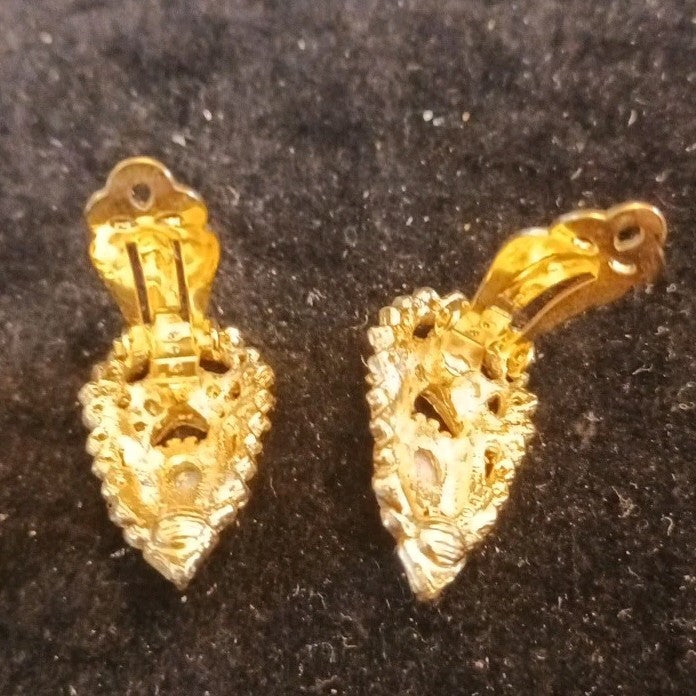 Gold Tone Clip On Earrings 27mm