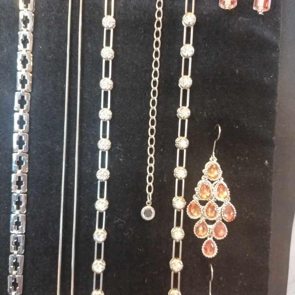 Silver Tone Costume Jewellery  Necklaces Bracelets Bundle Joblot 